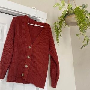 Rust button cardigan
